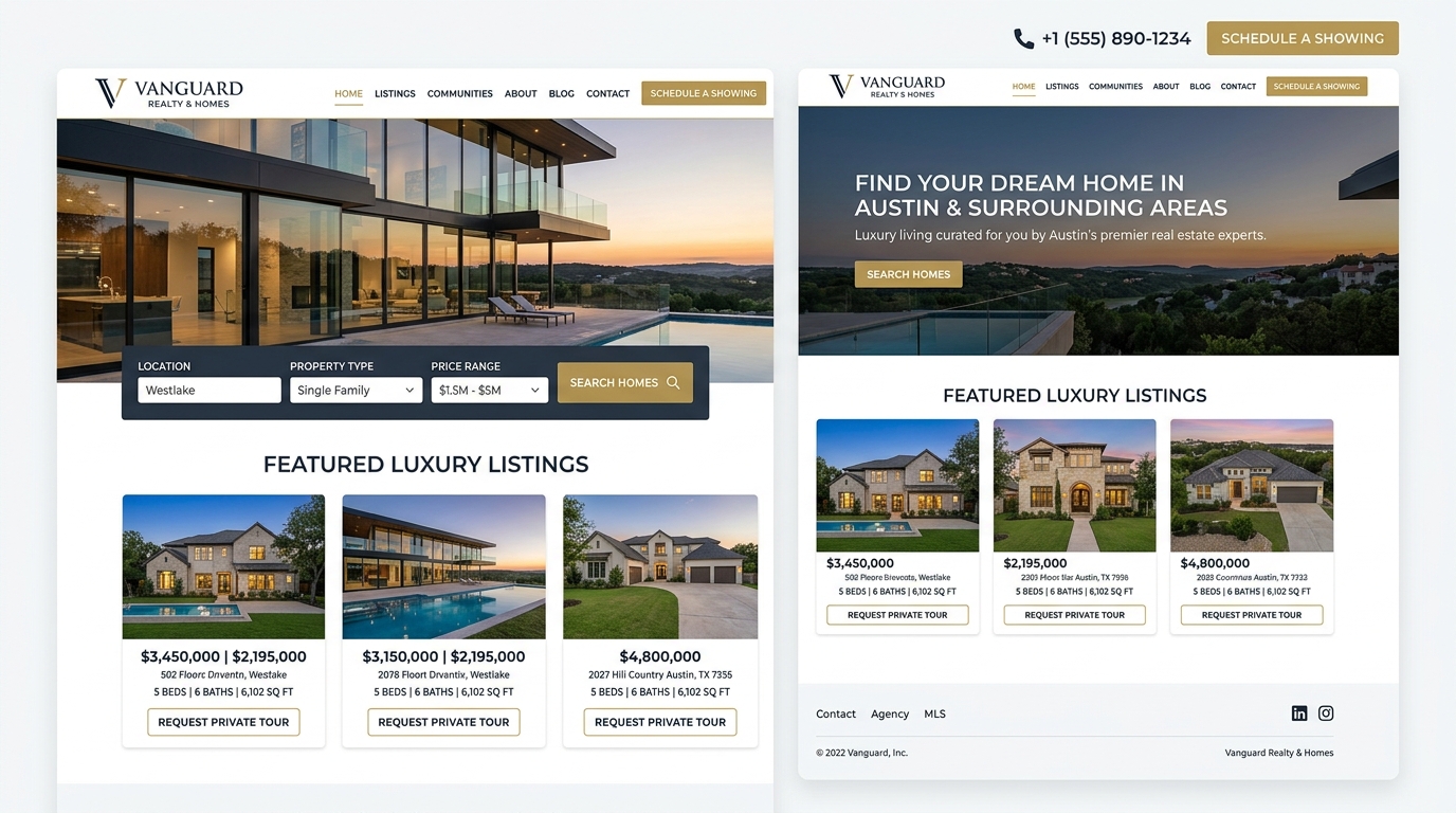 Vanguard Realty & Homes - Real Estate Website Concept