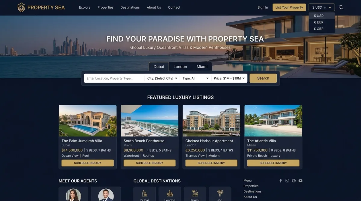 Property Sea - Real Estate Listings Platform
